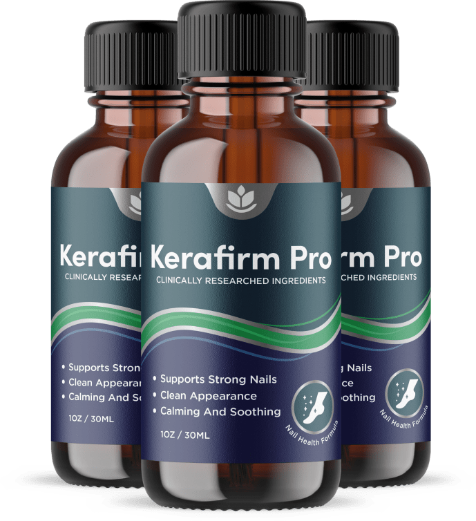 Kerafirm Pro three-bottle topical toenail care formula